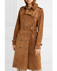 Burberry The Haddington Double Breasted Suede Trench Coat