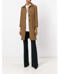 L'Autre Chose Trench Coat With Contrast Black Piping