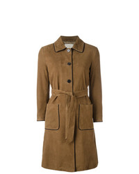 L'Autre Chose Trench Coat With Contrast Black Piping