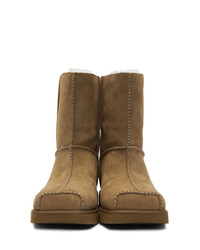 Eckhaus Latta Brown And Off White Ugg Edition Block Boot