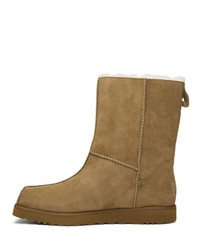 Eckhaus Latta Brown And Off White Ugg Edition Block Boots