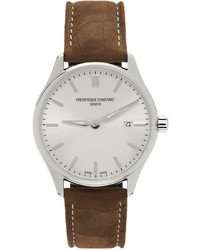 Frederique Constant Silver Brown Classics Quartz Watch