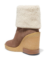 Tod's Zeppa Para Med Suede Wedge Ankle Boots