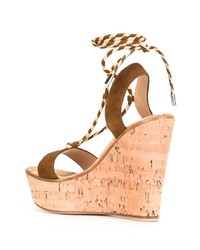 Gianvito Rossi Lace Up Wedge Sandals