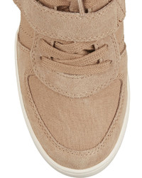 Ash Cool Suede And Canvas Wedge Sneakers