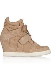 Ash Cool Suede And Canvas Wedge Sneakers