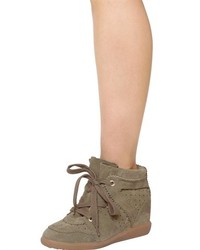 Isabel Marant Etoile 80mm Bobby Suede Wedge Sneakers