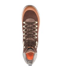 Santoni Contrast Panel Lace Up Hiking Boots