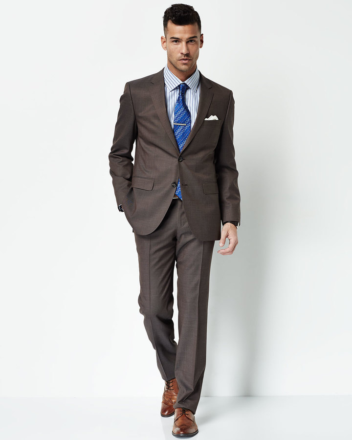 Hugo Boss Grand Central Two Piece Suit Brown, $650 | Last Call by ...