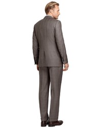 Brooks Brothers Madison Fit Plaid Brown Plaid With Blue Deco 1818 Suit