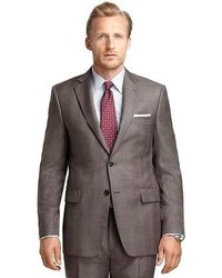 Brooks Brothers Madison Fit Plaid Brown Plaid With Blue Deco 1818 Suit