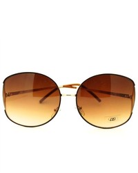 106Shades Oversized Round Retro Fashion Sunglasses Brown