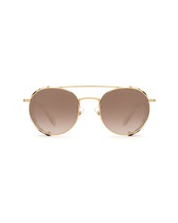 KREWE 52mm Tchoup Gradient Round Sunglasses In Oysteramber At Nordstrom