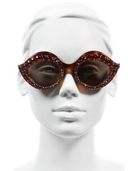 Gucci 53mm Cat Eye Sunglasses Havana Brown