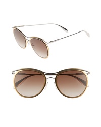Alexander McQueen 54mm Gradient Round Sunglasses