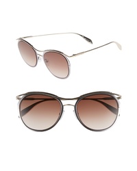 Alexander McQueen 54mm Gradient Round Sunglasses