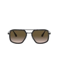 Prada 54mm Square Sunglasses In Stripe Greybrown Gradient At Nordstrom