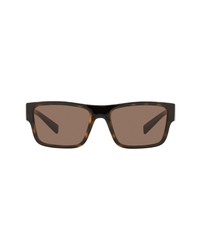Dolce & Gabbana 56mm Rectangle Sunglasses In Black Havanadark Brown At Nordstrom
