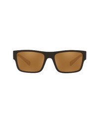 Dolce & Gabbana 56mm Rectangle Sunglasses In Brown Goldbrown Mirror Gold At Nordstrom