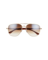 Ray-Ban 56mm Square Sunglasses In Aristaclear Gradient Brown At Nordstrom