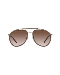 Dolce & Gabbana 57mm Aviator Sunglasses In Bronzebrowndark Brown At Nordstrom