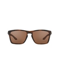 Oakley 57mm Polarized Rectangle Sunglasses In Matte Brownprizm Tungsten At Nordstrom