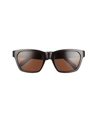 Celine 58mm Rectangular Sunglasses In Shiny Black Brown At Nordstrom