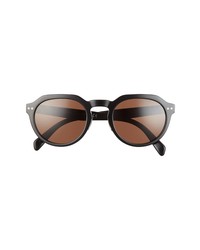 Celine 58mm Round Sunglasses In Shiny Black Brown At Nordstrom