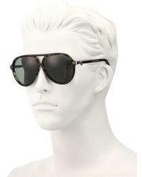 Alexander McQueen 59mm Tortoise Aviator Sunglasses