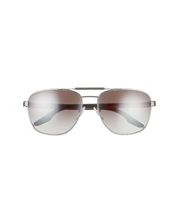 Prada 60mm Mirrored Navigator Sunglasses