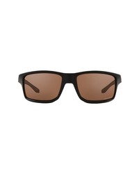 Oakley 61mm Polarized Rectangle Sunglasses In Matte Blackprizm Tungsten At Nordstrom