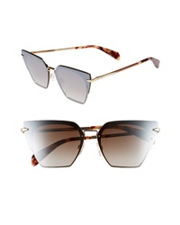 Rag & Bone 64mm Oversize Mirrored Cat Eye Sunglasses