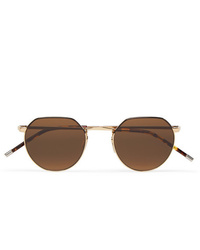 Dick Moby Agadir Round Frame Gold Tone Sunglasses