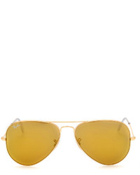 Ray-Ban Aviator Mirrored Sunglasses Brown