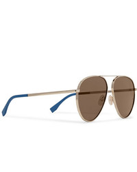 Fendi Aviator Style Gold Tone Sunglasses
