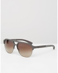 Emporio Armani Aviator Sunglasses With Flat Brow