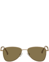 Dries Van Noten Beige Linda Farrow Edition Aviator Sunglasses