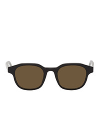Fendi Black And Brown Square Stripe Sunglasses