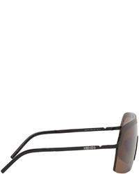 Kenzo Black Brown Shield Sunglasses