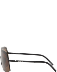 Kenzo Black Brown Shield Sunglasses