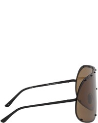 Rick Owens Black Brown Shield Sunglasses