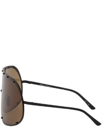 Rick Owens Black Brown Shield Sunglasses