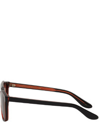 Gucci Black Red Rectangular Sunglasses