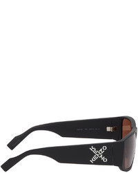 Kenzo Black Sport Rectangular Sunglasses