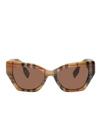 Burberry Brown Acetate Check Butterfly Sunglasses