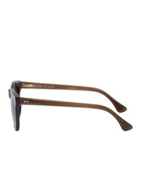 Dries Van Noten Brown Linda Farrow Edition Oval Sunglasses