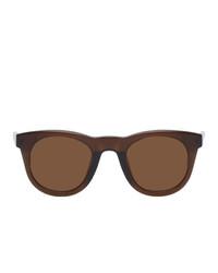 Dries Van Noten Brown Linda Farrow Edition Oval Sunglasses