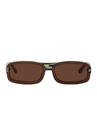 Y/Project Brown Linda Farrow Edition Rectangular Sunglasses