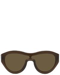 Dries Van Noten Brown Linda Farrow Edition Shield Sunglasses