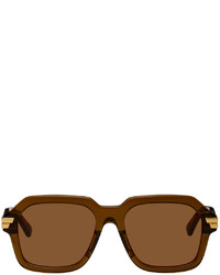 Bottega Veneta Brown Rectangular Sunglasses